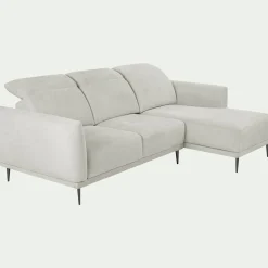 Canapé 3 Places|Canapé Fixe*alinea Canapé d'angle droit fixe en tissu memphis avec fonction avance-recul - roucas Beige