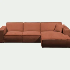 Canapé En Tissu|Canapé Fixe*alinea Canapé d'angle droit fixe en tissu genesis - brun rustrel Marron