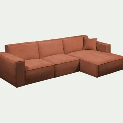 Canapé En Tissu|Canapé Fixe*alinea Canapé d'angle droit fixe en tissu genesis - brun rustrel Marron