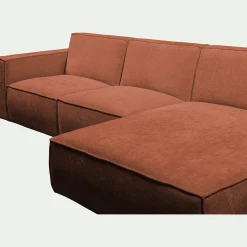 Canapé En Tissu|Canapé Fixe*alinea Canapé d'angle droit fixe en tissu genesis - brun rustrel Marron
