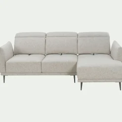 Canapé 3 Places|Canapé D'Angle*alinea Canapé d'angle droit fixe en tissu avec fonction avance-recul - roucas Beige