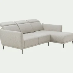 Canapé 3 Places|Canapé D'Angle*alinea Canapé d'angle droit fixe en tissu avec fonction avance-recul - roucas Beige