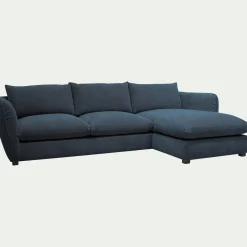Canapé 5 Places|Canapé Fixe*alinea Canapé d'angle droit fixe en tissu Nature - Bleu