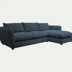 Canapé 5 Places|Canapé Fixe*alinea Canapé d'angle droit fixe en tissu Nature - Bleu