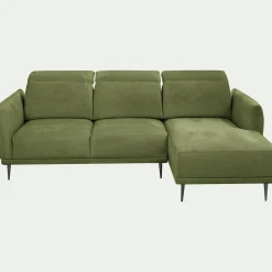 Canapé 3 Places|Canapé Fixe*alinea Canapé d'angle droit fixe en tissu memphis avec fonction avance-recul - cèdre Vert