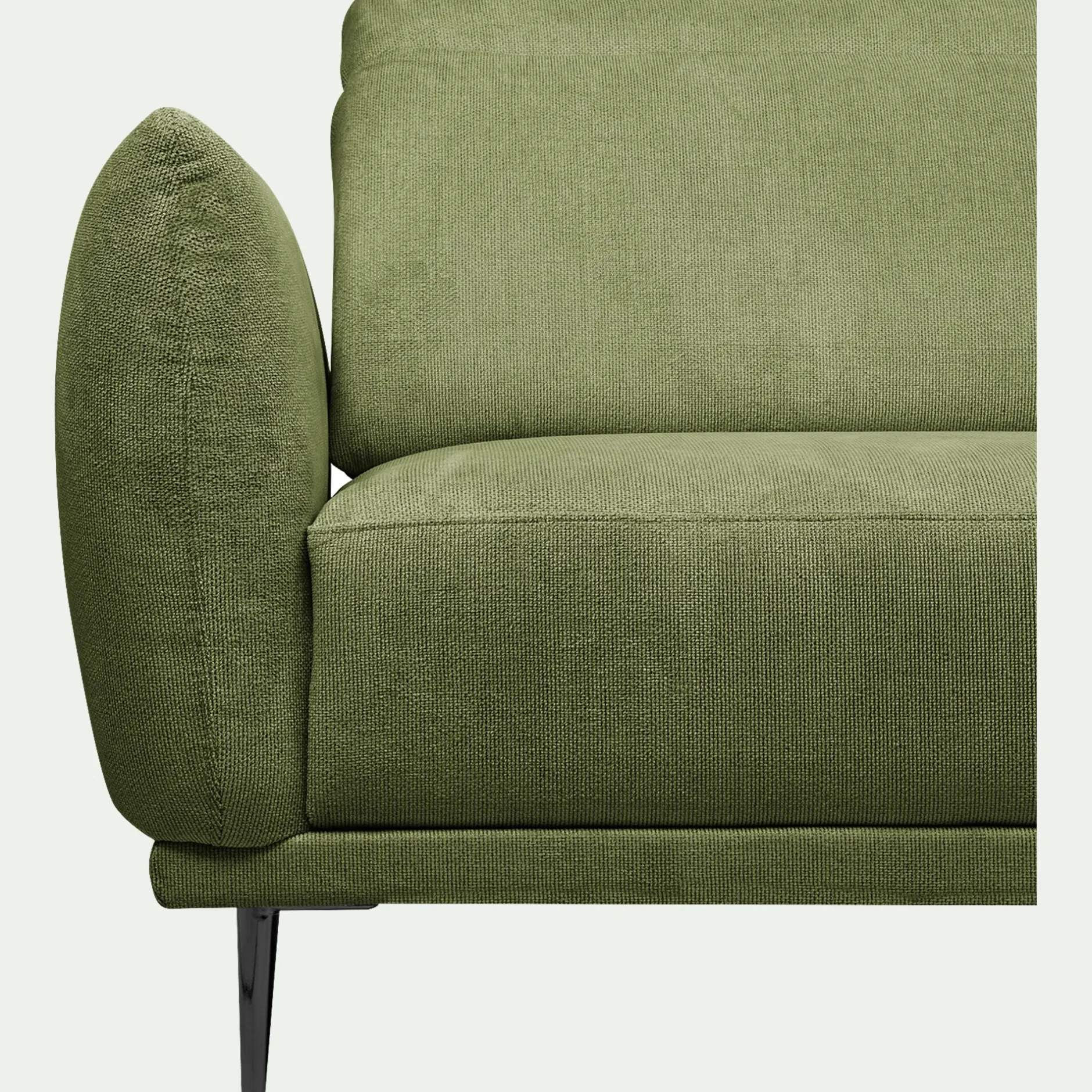 Canapé 3 Places|Canapé Fixe*alinea Canapé d'angle droit fixe en tissu memphis avec fonction avance-recul - cèdre Vert