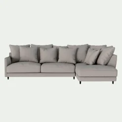 Canapé En Tissu|Canapé 4 Places*alinea Canapé d'angle droit fixe en tissu joint - borie Gris