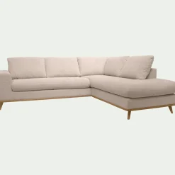 Canapé En Tissu|Canapé 5 Places*alinea Canapé d'angle droit fixe en tissu Crown - roucas Beige