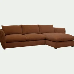 Canapé 5 Places|Canapé Fixe*alinea Canapé d'angle droit fixe en tissu Nature - brun rustrel Marron