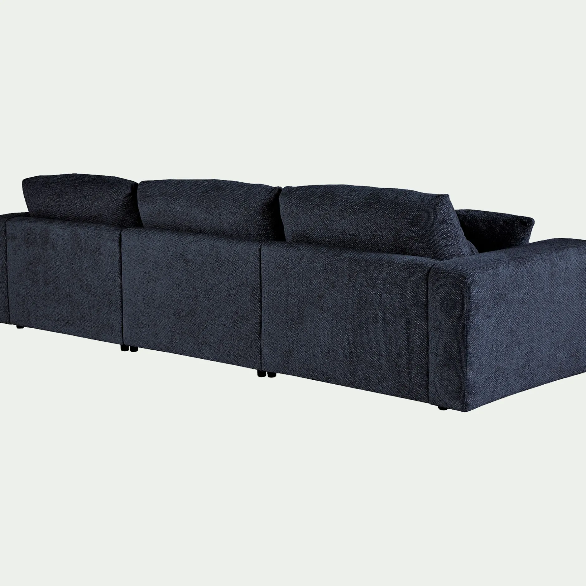 Canapé En Tissu|Canapé 5 Places*alinea Canapé d'angle droit fixe en chenille - marine Bleu