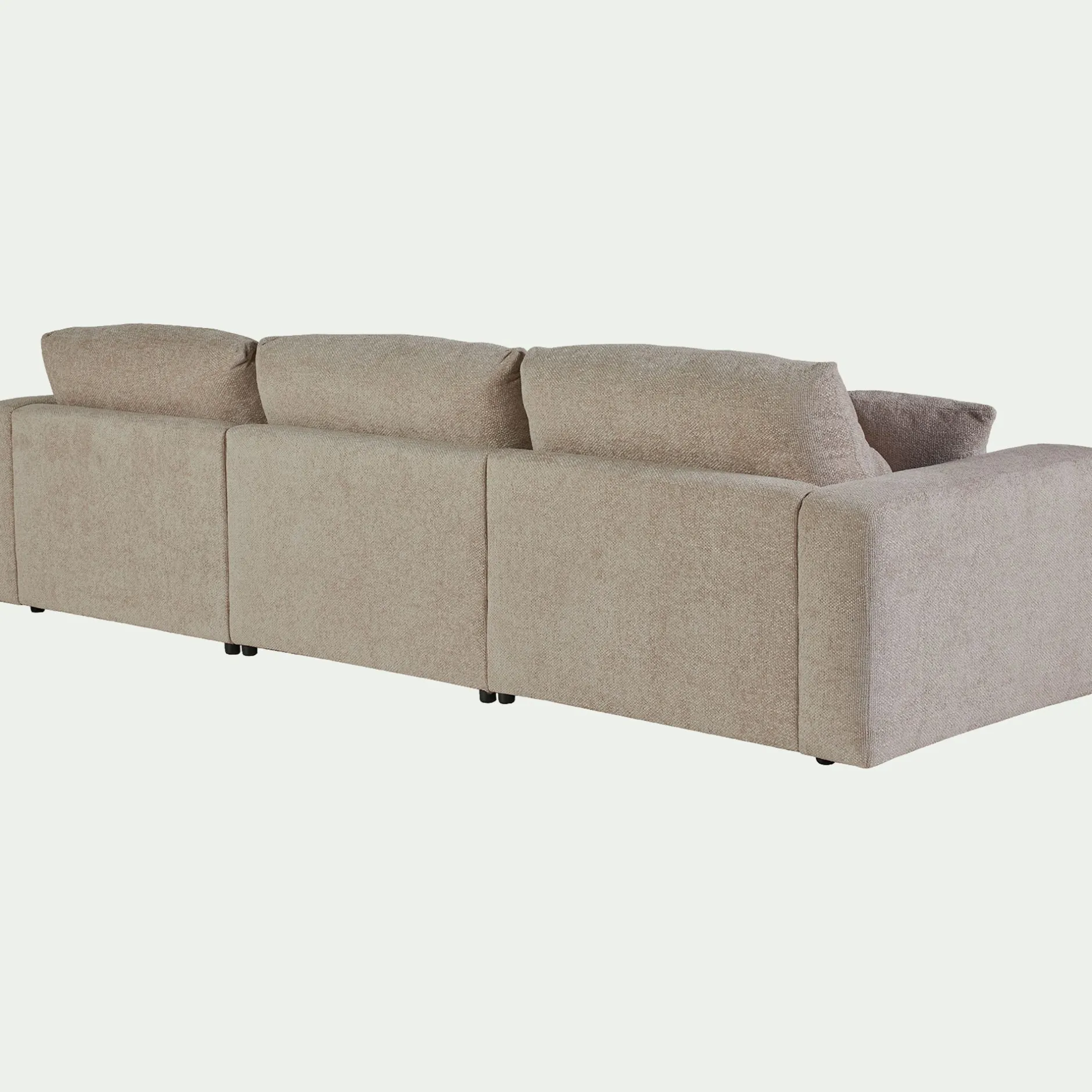 Canapé En Tissu|Canapé 5 Places*alinea Canapé d'angle droit fixe en chenille - roucas Beige