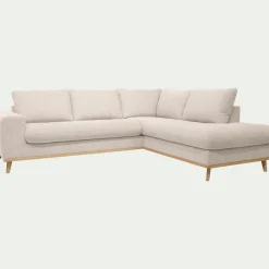 Canapé En Tissu|Canapé 5 Places*alinea Canapé d'angle droit fixe en tissu Storm - roucas Beige