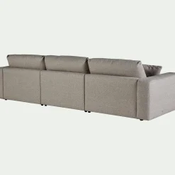 Canapé En Tissu|Canapé 5 Places*alinea Canapé d'angle droit fixe en tissu bouclette - clair Gris