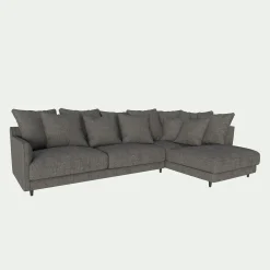 Canapé En Tissu|Canapé 4 Places*alinea Canapé d'angle droit fixe en tissu joint - restanque Gris