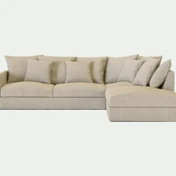 Canapé En Lin|Canapé En Tissu*alinea Canapé d'angle fixe droit en tissu - s alpilles Beige