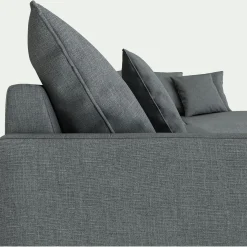 Canapé En Lin|Canapé 4 Places*alinea Canapé d'angle fixe droit en tissu - ardoise Gris