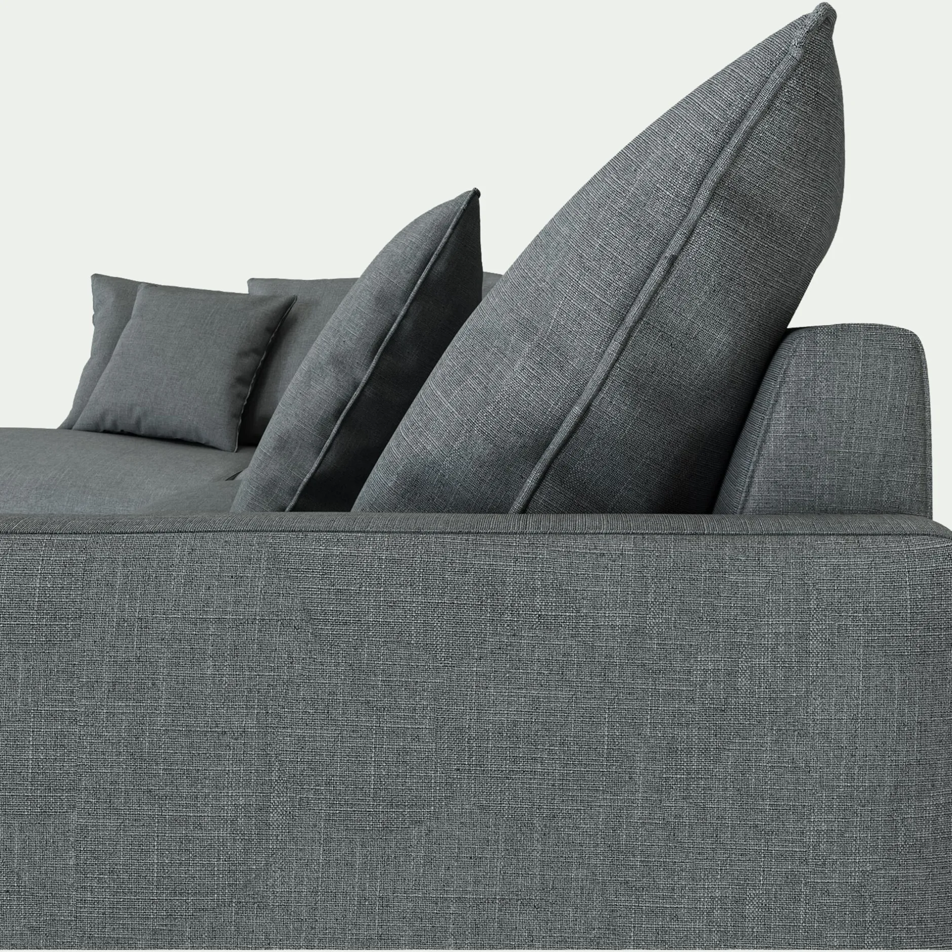 Canapé En Lin|Canapé 5 Places*alinea Canapé d'angle fixe gauche en tissu - ardoise Gris