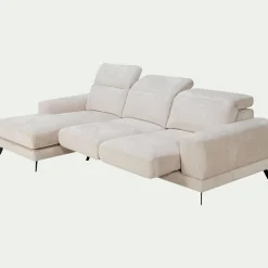 Canapé 4 Places|Canapé D'Angle*alinea Canapé d'angle gauche avance recule en tissu doux - Beige