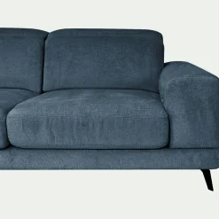 Canapé 4 Places|Canapé D'Angle*alinea Canapé d'angle gauche avance recule en tissu doux - Bleu