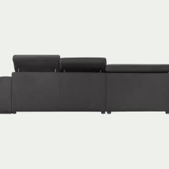 Canapé En Tissu|Canapé 4 Places*alinea Canapé d'angle gauche convertible avec coffre en tissu doux - ardoise Gris