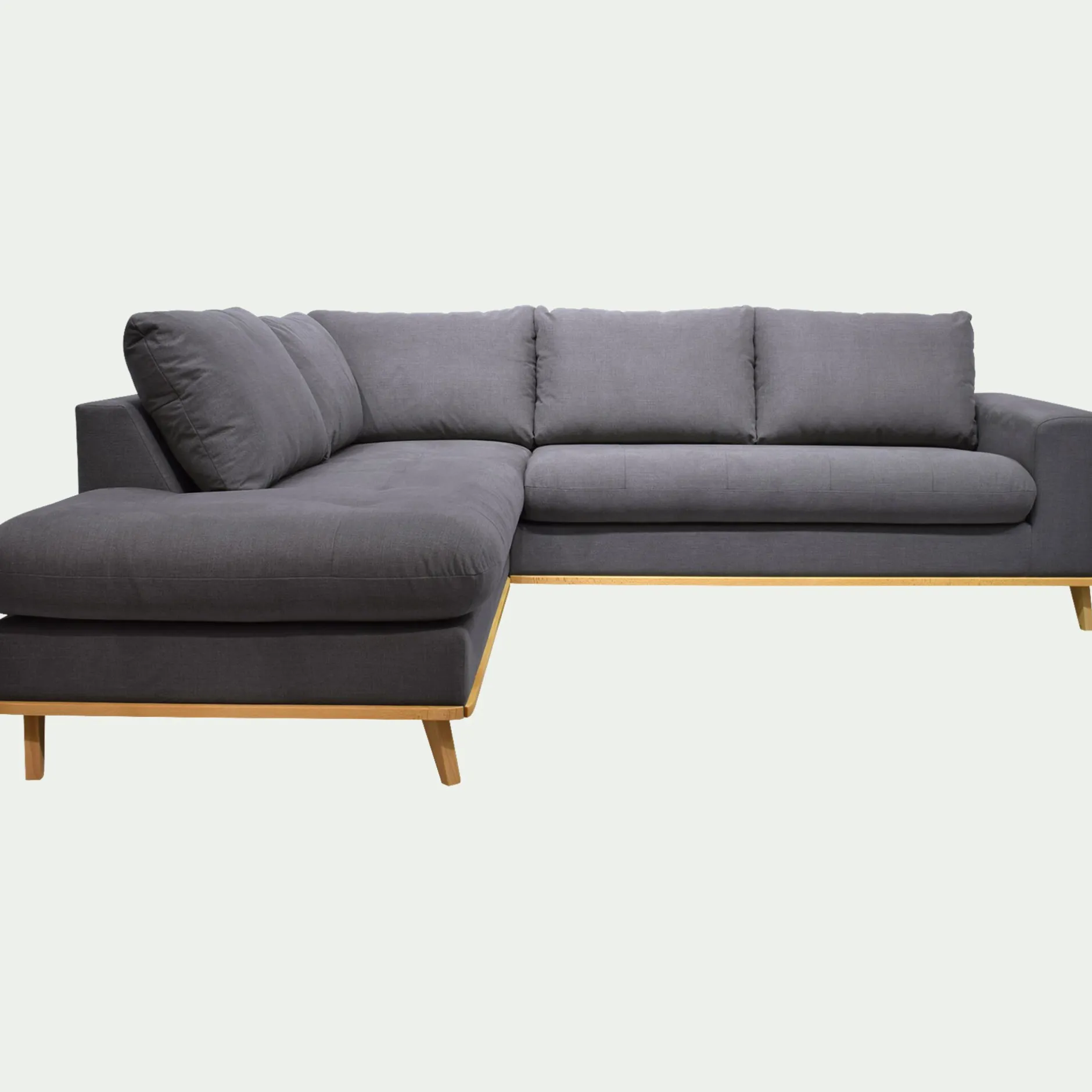 Canapé D'Angle|Canapé 4 Places*alinea Canapé d'angle gauche convertible en tissu Cosmo - anthracite Gris