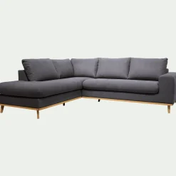 Canapé D'Angle|Canapé 4 Places*alinea Canapé d'angle gauche convertible en tissu Cosmo - anthracite Gris