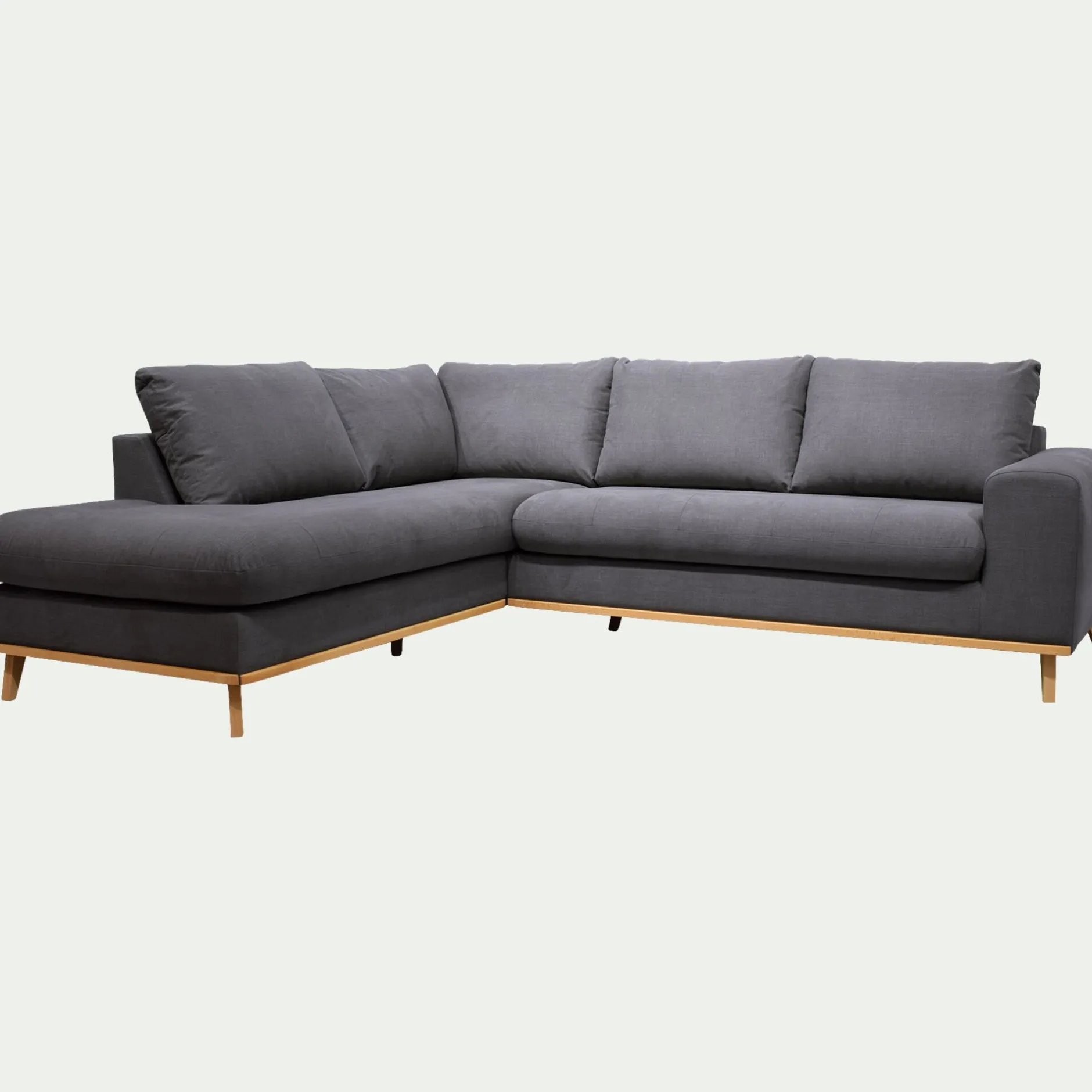 Canapé D'Angle|Canapé 4 Places*alinea Canapé d'angle gauche convertible en tissu Cosmo - anthracite Gris