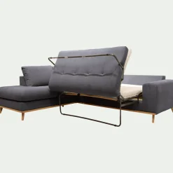 Canapé D'Angle|Canapé 4 Places*alinea Canapé d'angle gauche convertible en tissu Cosmo - anthracite Gris