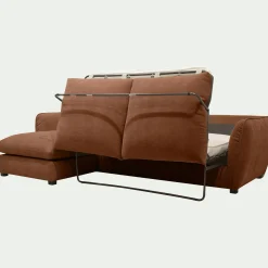 Canapé 5 Places|Canapé Convertible*alinea Canapé d'angle gauche convertible en tissu Nature - brun rustrel Marron
