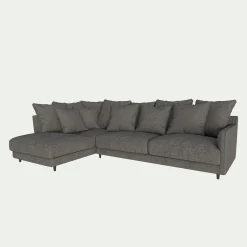 Canapé En Tissu|Canapé 4 Places*alinea Canapé d'angle gauche convertible en tissu joint - Gris restanque