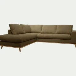 Canapé En Tissu|Canapé 5 Places*alinea Canapé d'angle gauche conible en tissu Crown - cèdre Vert