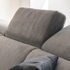 Canapé En Tissu|Canapé 4 Places*alinea Canapé d'angle gauche convertible avec coffre en tissu doux - Gris