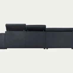 Canapé En Tissu|Canapé 4 Places*alinea Canapé d'angle gauche convertible avec coffre en tissu doux - calabrun Bleu