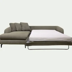 Canapé 4 Places|Canapé Convertible*alinea Canapé d'angle gauche conible en tissu silent - garrigue Vert