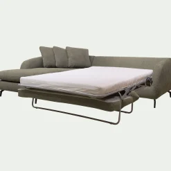 Canapé 4 Places|Canapé Convertible*alinea Canapé d'angle gauche conible en tissu silent - garrigue Vert