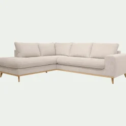 Canapé En Tissu|Canapé 5 Places*alinea Canapé d'angle gauche convertible en tissu Storm - roucas Beige