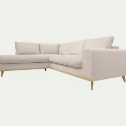 Canapé En Tissu|Canapé 5 Places*alinea Canapé d'angle gauche convertible en tissu Storm - roucas Beige