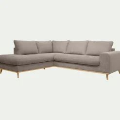 Canapé En Tissu|Canapé 5 Places*alinea Canapé d'angle gauche convertible en tissu Storm - taupe Gris