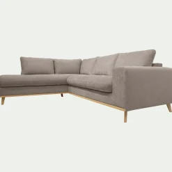 Canapé En Tissu|Canapé 5 Places*alinea Canapé d'angle gauche convertible en tissu Storm - taupe Gris