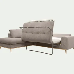 Canapé En Tissu|Canapé 5 Places*alinea Canapé d'angle gauche convertible en tissu Storm - taupe Gris