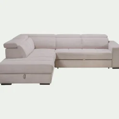 Canapé En Tissu|Canapé 4 Places*alinea Canapé d'angle gauche convertible avec coffre en tissu doux - Beige