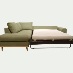 Canapé En Tissu|Canapé 4 Places*alinea Canapé d'angle gauche conible en tissu Cosmo - kaki Vert