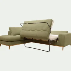 Canapé En Tissu|Canapé 4 Places*alinea Canapé d'angle gauche conible en tissu Cosmo - kaki Vert