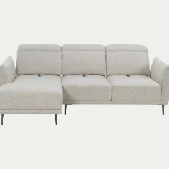 Canapé 3 Places|Canapé D'Angle*alinea Canapé d'angle gauche en tissu avec fonction avance-recul - roucas Beige