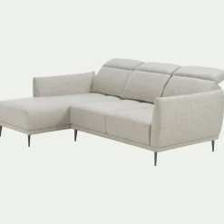 Canapé 3 Places|Canapé D'Angle*alinea Canapé d'angle gauche en tissu avec fonction avance-recul - roucas Beige