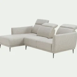 Canapé 3 Places|Canapé D'Angle*alinea Canapé d'angle gauche en tissu avec fonction avance-recul - roucas Beige