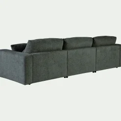 Canapé 5 Places|Canapé Fixe*alinea Canapé d'angle gauche fixe en tissu chenille Benjo - bleu calaluna