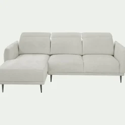 Canapé Fixe|Canapé D'Angle*alinea Canapé d'angle gauche fixe en tissu memphis avec fonction avance-recul - roucas Beige