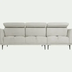 Canapé Fixe|Canapé D'Angle*alinea Canapé d'angle gauche fixe en tissu memphis avec fonction avance-recul - roucas Beige