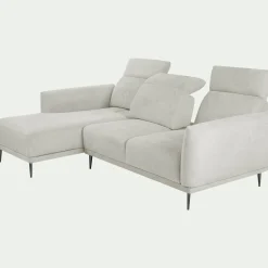 Canapé Fixe|Canapé D'Angle*alinea Canapé d'angle gauche fixe en tissu memphis avec fonction avance-recul - roucas Beige